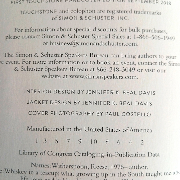 2018 Edition Reese Witherspoon Whiskey in a Teacup Cookbook Southern Style - Picture 5 of 16